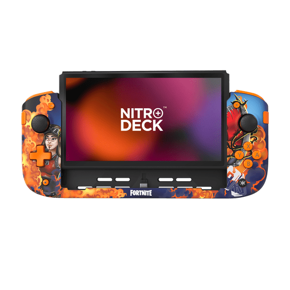 CRKD Nitro Deck+ Handheld Pro Controller for Nintendo Switch & OLED Model - TV Dockable - Programmable Sidekicks & Back Buttons - True Collection System (Renegade Raider Fortnite Edition)