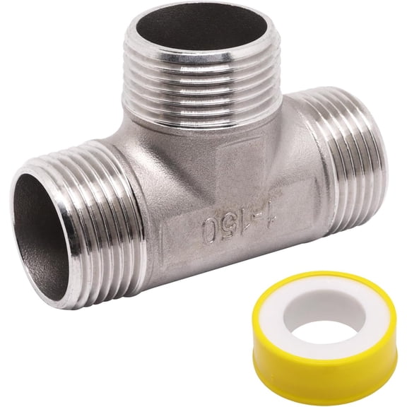 CRKMGS-1" x 1" x 1" NPT Male Pipe Fitting, 304 Stainless Steel Tee Pipe Fittings, 3 Way T Shaped Tee Connector, 1 Pack