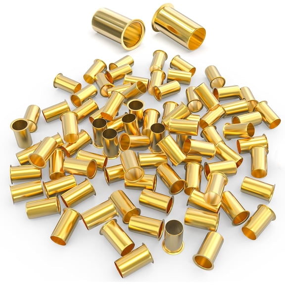 CRKMGS-100PCS Brass 3/8" Tube OD Compression Fitting, Insert Tube Support Compression Sleeve Fitting for Air/Fuel/Water/Gas/Oil