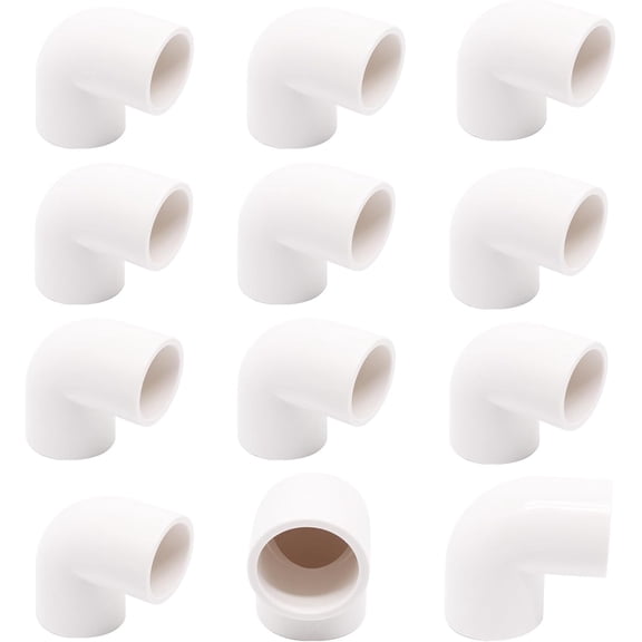 CRKMGS-12pcs 1/2" 90 Degree PVC Elbow (Socket x Socket), Pipe Fittings for Industrial Piping, Drainage Systems, and DIY Framing Projects