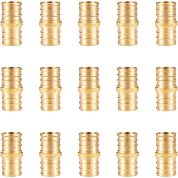 CRKMGS-(15 Pack) 3/4 Inch PEX Coupling F1807, LF Brass crimp fitting for PEX-b pipe