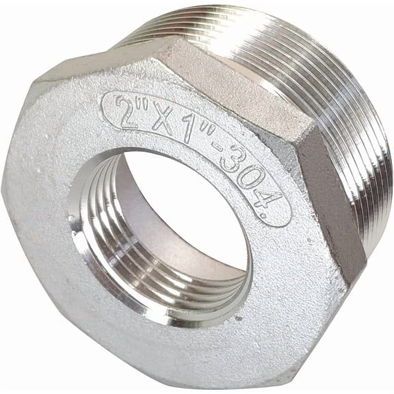 CRKMGS-2" Male x 1" Female Thread Reducer Bushing Pipe Fitting, Adapter, Stainless Steel SS 304 NPT Reducer Bushing Pipe Hose Fitting