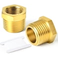 CRKMGS-2PCS Brass Reducer Hex Bushing Threaded Pipe Fitting 1