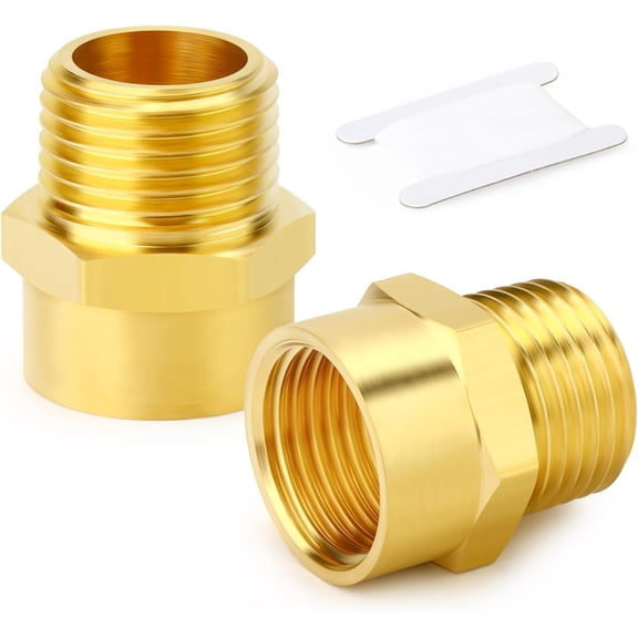 CRKMGS-2Pcs 1/2" G Thread Female 1/2" NPT Thread Male Brass Pipe Fitting Adapter, G to NPT Adapter
