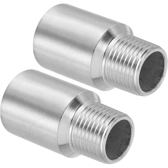 CRKMGS-304 Stainless Steel Pipe Fitting 1/2" NPT Male to 1/2" NPT Female Thread, 2 Pcs 2inch/50mm Length Nipple Cast Pipe Coupling Fitting Connector