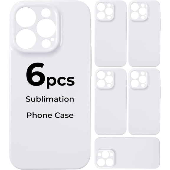 CRKMGS-6Pack Sublimation Phone Case Blanks Bulk Compatible with iPhone14Pro, Hard Sublimation Customize Phone Case - Glossy Sublimation Blanks Custom Phone Cover - Cell Phone Coated Basic Cases