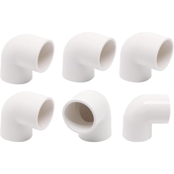 CRKMGS-6pcs 1/2" 90 Degree PVC Elbow (Socket x Socket), Pipe Fittings for Industrial Piping, Drainage Systems, and DIY Framing Projects