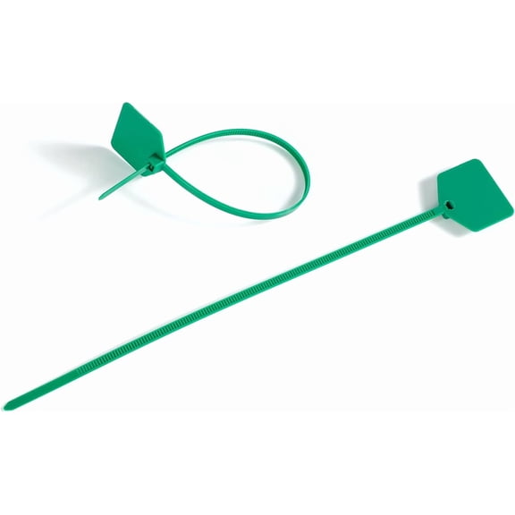 CRKMGS-8 in Marker Nylon Cable Ties, Plastic Water Proof Tags, Self-Locking Written-on Cable Marker, Security Seals Label for Cabling, Wire Marking Label, Shipping Hanging Tags - Green/ 100pcs