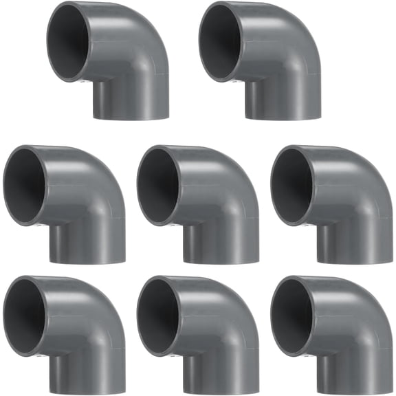 CRKMGS-8pcs 90 Degree Elbow Pipe Fittings 1-1/2" 2 Way PVC Furniture Grade Corner Connectors Angle Elbow Side Outlet for Sewer Plumbing Drain Pipe Water Supplies Build Garden, Gray