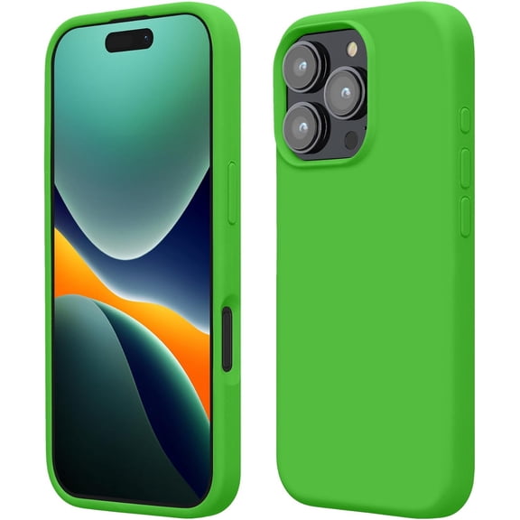 CRKMGS-Case Compatible with Apple iPhone 16 Pro Case - TPU Silicone Phone Cover with Soft Finish - Lime Green