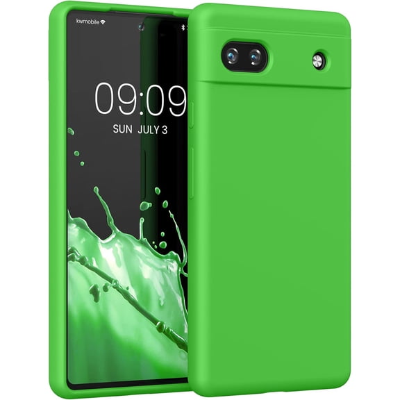 CRKMGS-Case Compatible with Google Pixel 6a Case - TPU Silicone Phone Cover with Soft Finish - Lime Green