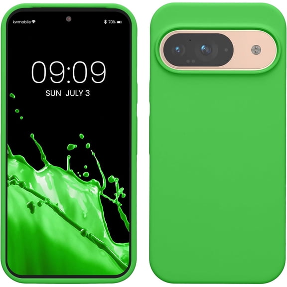 CRKMGS-Case Compatible with Google Pixel 9 / Pixel 9 Pro Case - TPU Silicone Phone Cover with Soft Finish - Lime Green