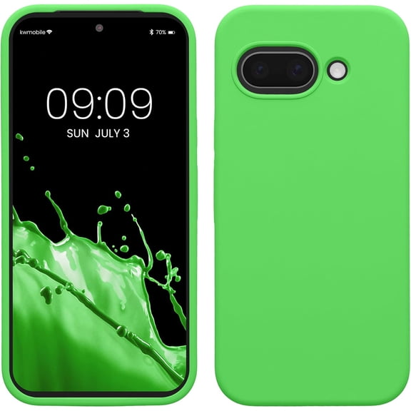 CRKMGS-Case Compatible with Google Pixel 9a Case - TPU Silicone Phone Cover with Soft Finish - Lime Green