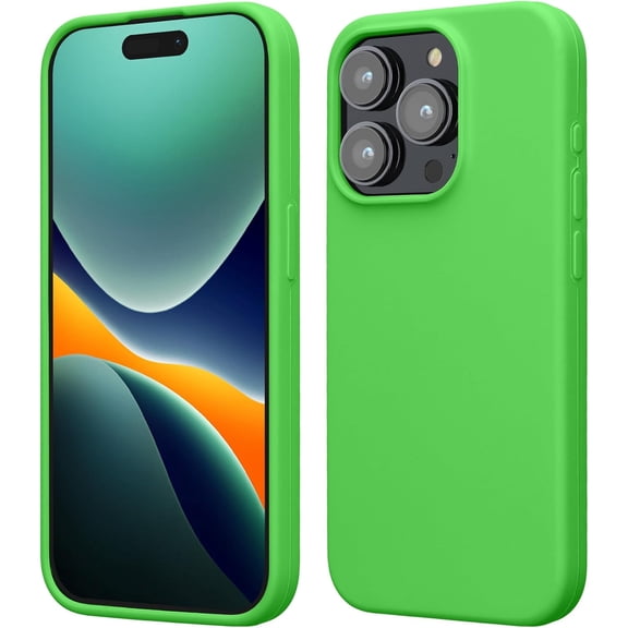 CRKMGS-Case Compatible with iPhone 15 Pro Max Case - Slim Soft TPU Silicone Cover - Lime Green