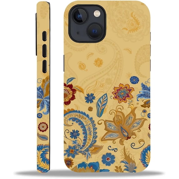 CRKMGS-Case for iPhone 15 Plus(Compatible with MagSafe),Soft TPU+Hard Acrylic 2-in-1 Matte Phone Cover for Women/Men,Shockproof Anti-Scratch Protective Case for iPhone 15 Plus-Retro Paisley