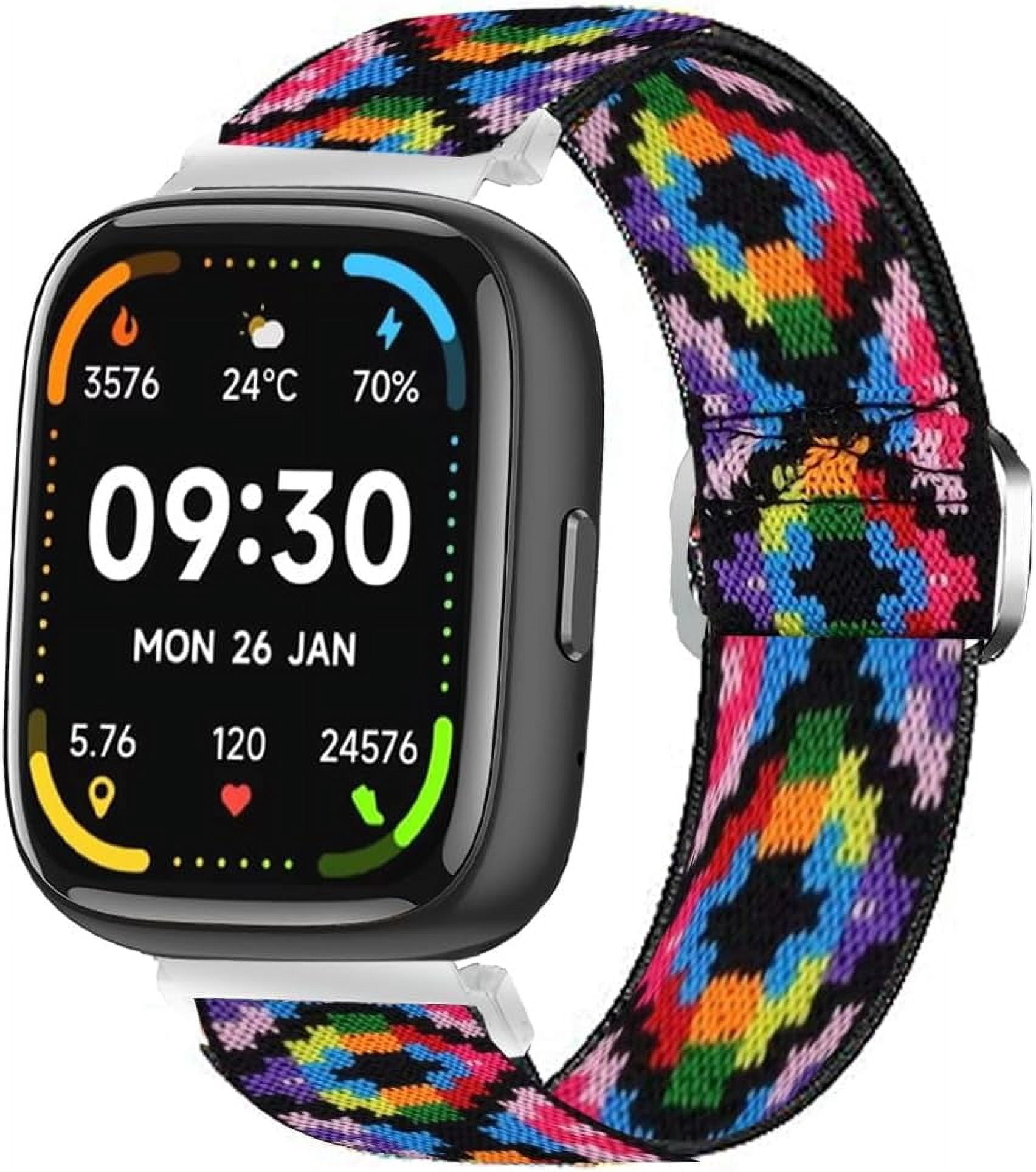 CRKMGS-Compatible with Faweio Smartwatch Bands, Stretch Elastics Nylon Adjustable Replacement Strap Accessories for Men & Women Compatible for Faweio IDW13/IDW16/IDW17/IDW19/IDW21/IDW26/Smartwatch,