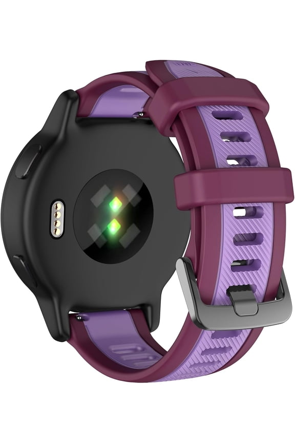-Compatible with Garmin Forerunner 245/645/55 Watch Band, 20mm Silicone Sport Band for Garmin Venu Sq/Sq 2 Music/Venu 2 Plus/Vivoactive 3/Vivoactive 5/Vivomove HR Smart Watch