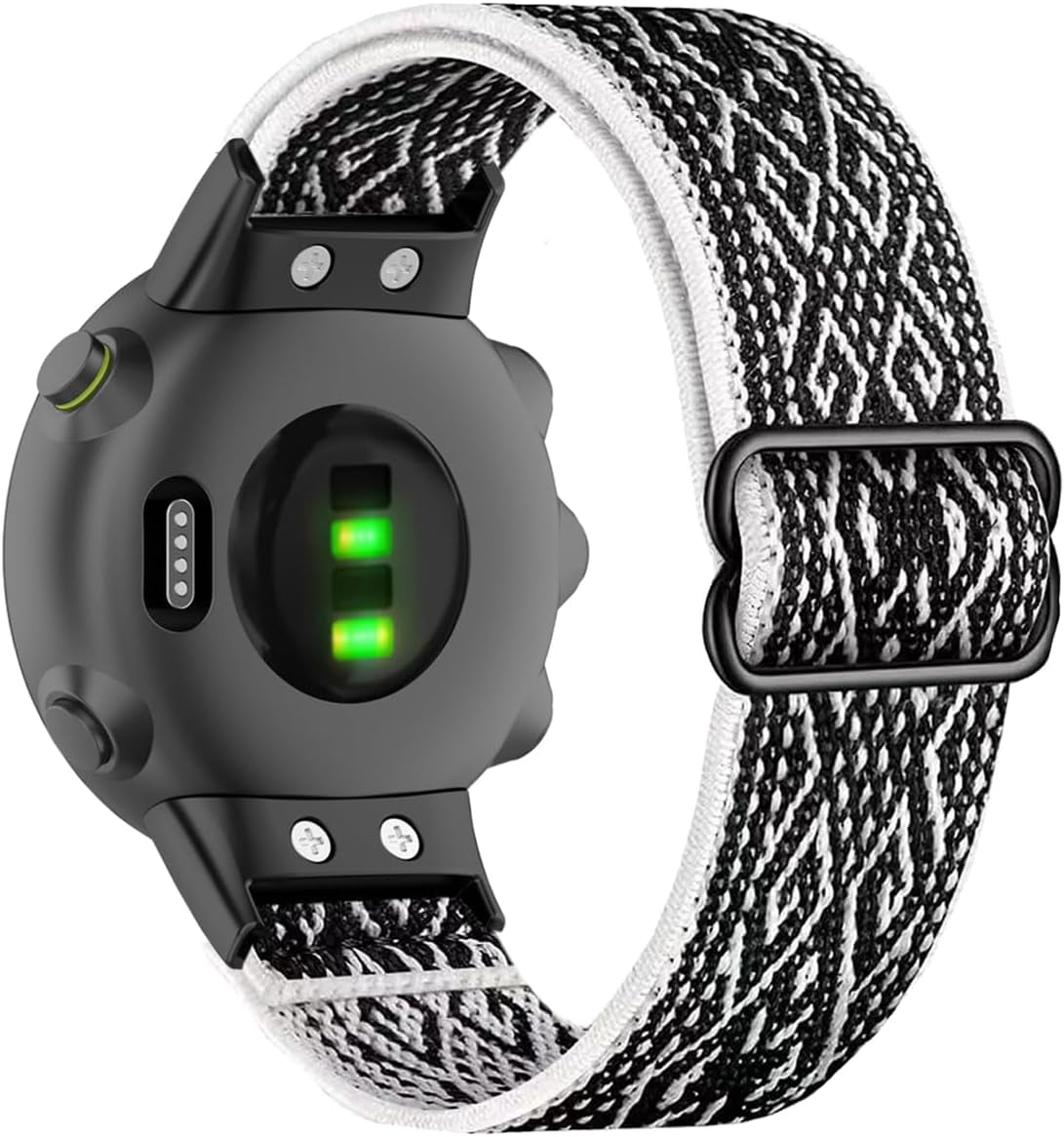CRKMGS-Compatible with Garmin Forerunner 45/45S Nylon Elastic Band, Solo Loop Women Men,Replacement Watch Strap for SmartWatch Forerunner 45 Sport Adjustable Watchband