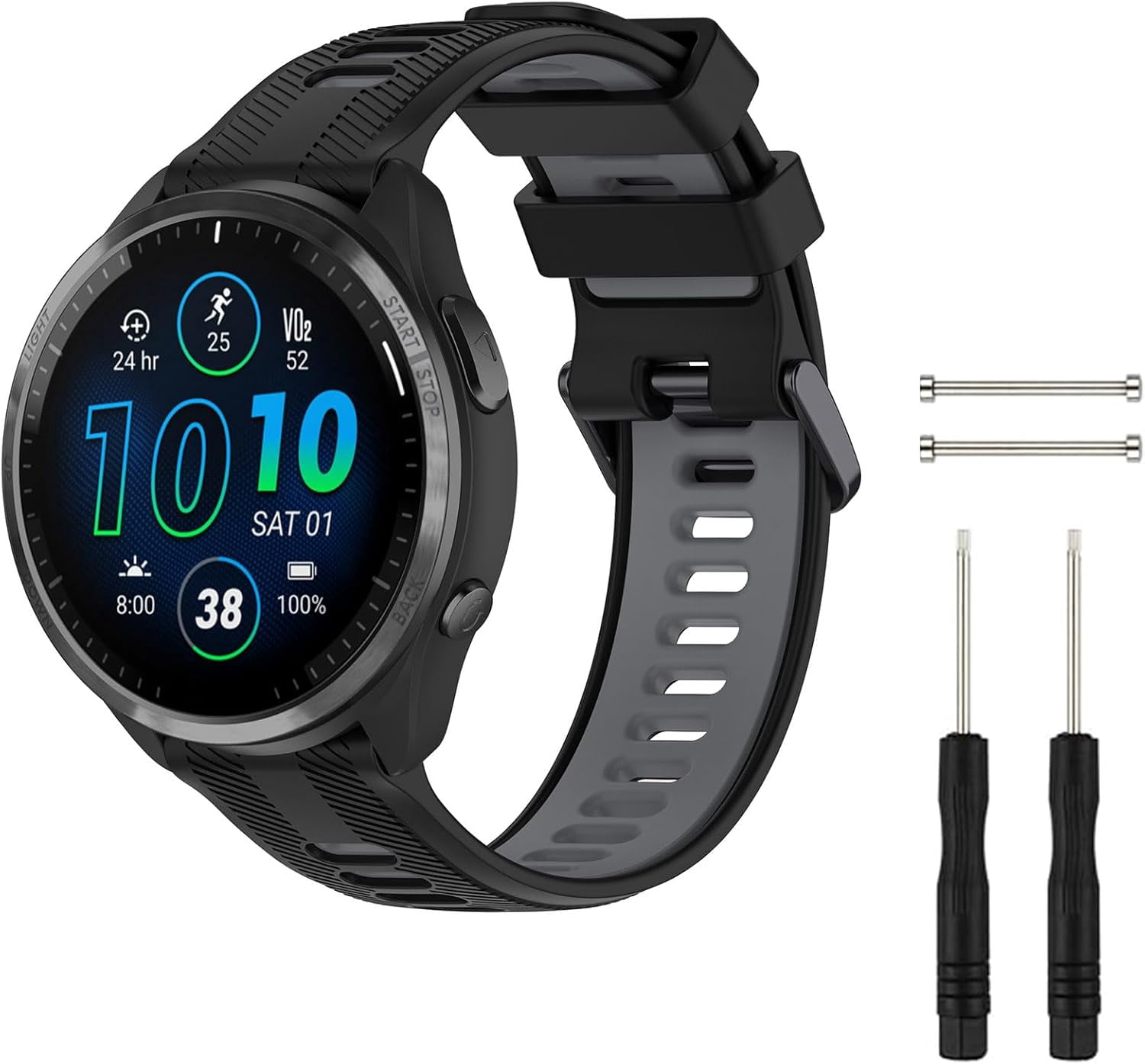 CRKMGS-Compatible with Garmin Forerunner 945/ Forerunner 935 Watch Bands, Soft Silicone Sports Garmin 935/Fenix 5/Fenix 5 Plus Watch Band Replacement for Garmin Forerunner 945 Smartwatch
