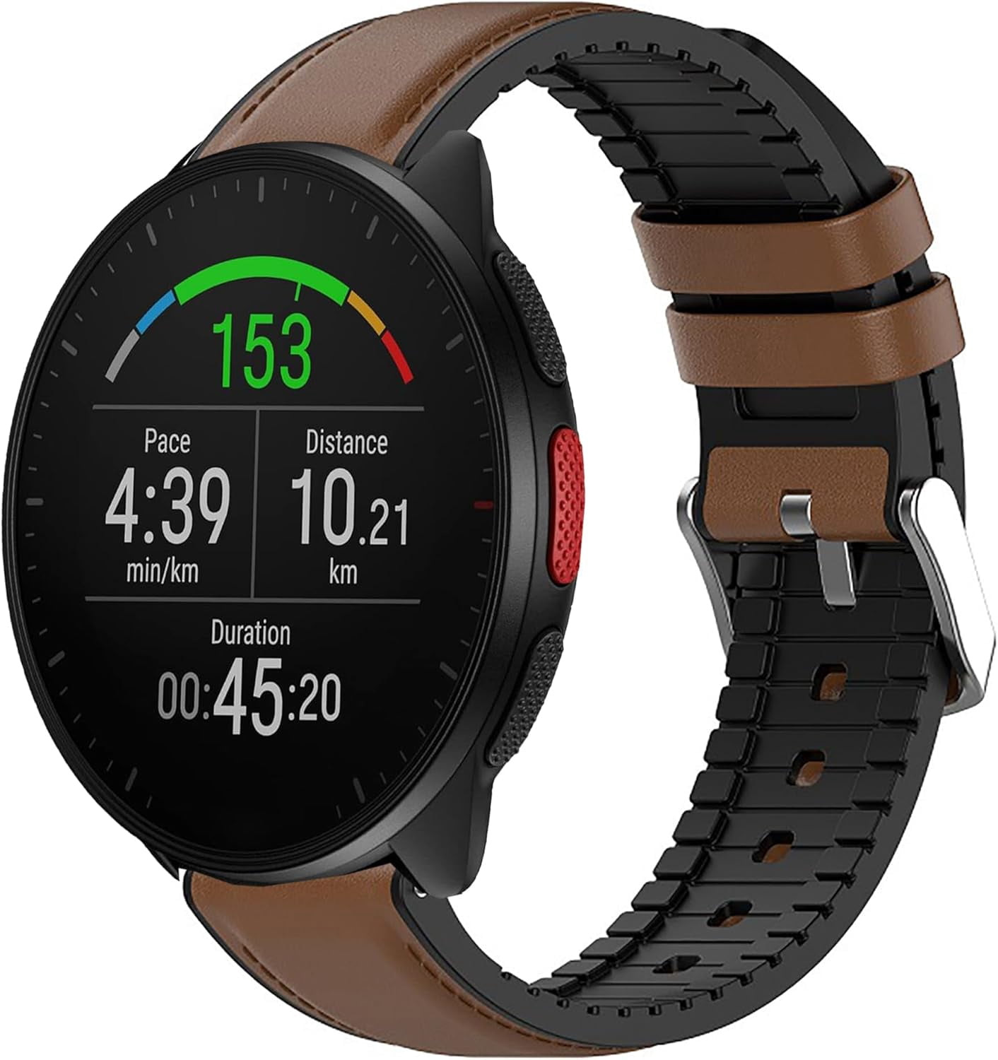 CRKMGS-Compatible for Polar Smartwatch Band, 20mm, 22mm Leather Silicone Breathable Replacement Smartwatch Strap Wristband Compatible with Polar Unite, Ignite, Ignite 2, Ignite 3, Pacer, Vantage V3,