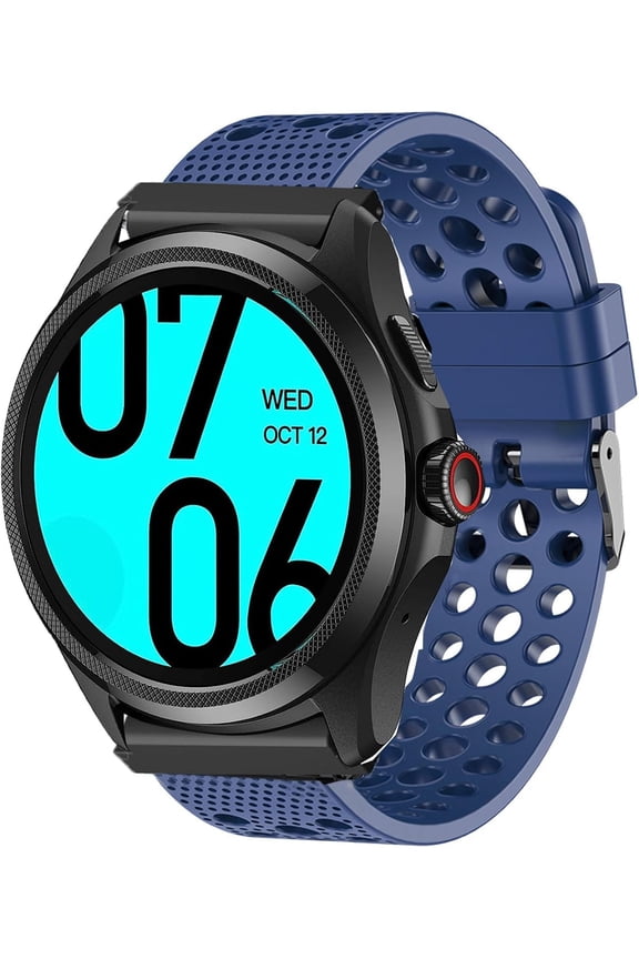 -Compatible for Ticwatch Pro 5 Smartwatch Bands, Silicone Replacement Wristbands Sport Strap with Metal Buckle Compatible with Ticwatch Pro 5 Android Smartwatch