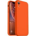 thumbnail image 1 of CRKMGS-Compatible with iPhone XR Case, Upgraded Liquid Silicone with [Flat Edges] [Camera Protection] [Soft Anti-Scratch Microfiber Lining] Phone Case for iPhone 10 XR 6.1 inch - Neon Orange, 1 of 4