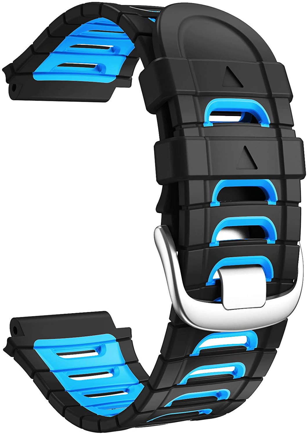 CRKMGS-Compatible with Garmin Forerunner 920XT Bands Soft Sport Watch Band Replacement for Forerunner 920XT Smartwatch, Black/Blue