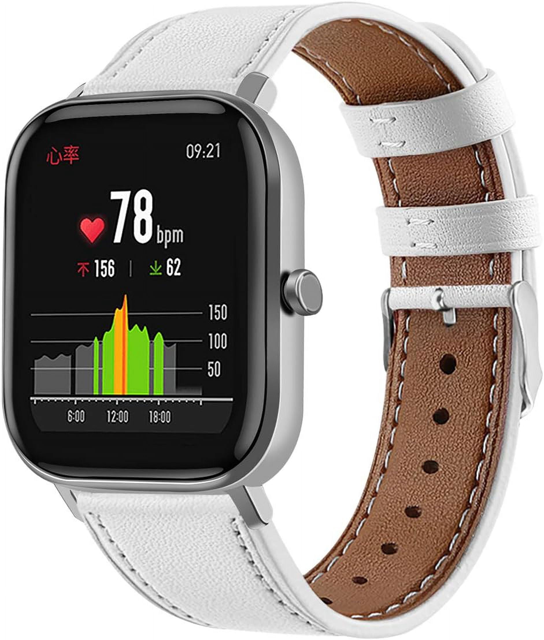 CRKMGS-Compatible with Spade Co Health Smartwatch 3 Strap Replacement Genuine Classic Leather Band for Spade Co Health Smartwatch 3