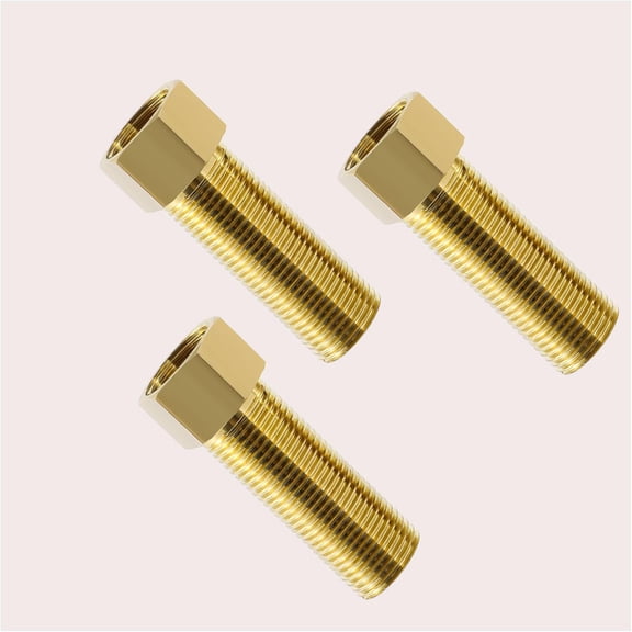 CRKMGS-Extension Brass Fittings 1/2"NPT Male Threaded Pipe Hex Bushing Adapter Converter Adapter, Female to 1/2" Copper Pipe Extension Connector Fittings Female Length 70 mm (3pc)