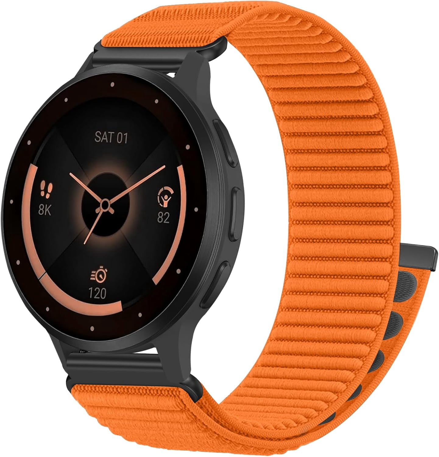CRKMGS-Hook Loop 18mm Watch Band Compatible with Garmin Vivoactive 4S/Vivoactive 3S/Venu 4 41mm/Venu 3S/2S Band, Soft Nylon Breathable Sport Smartwatch Bands for Garmin Forerunner 255S/265S Strap Wom