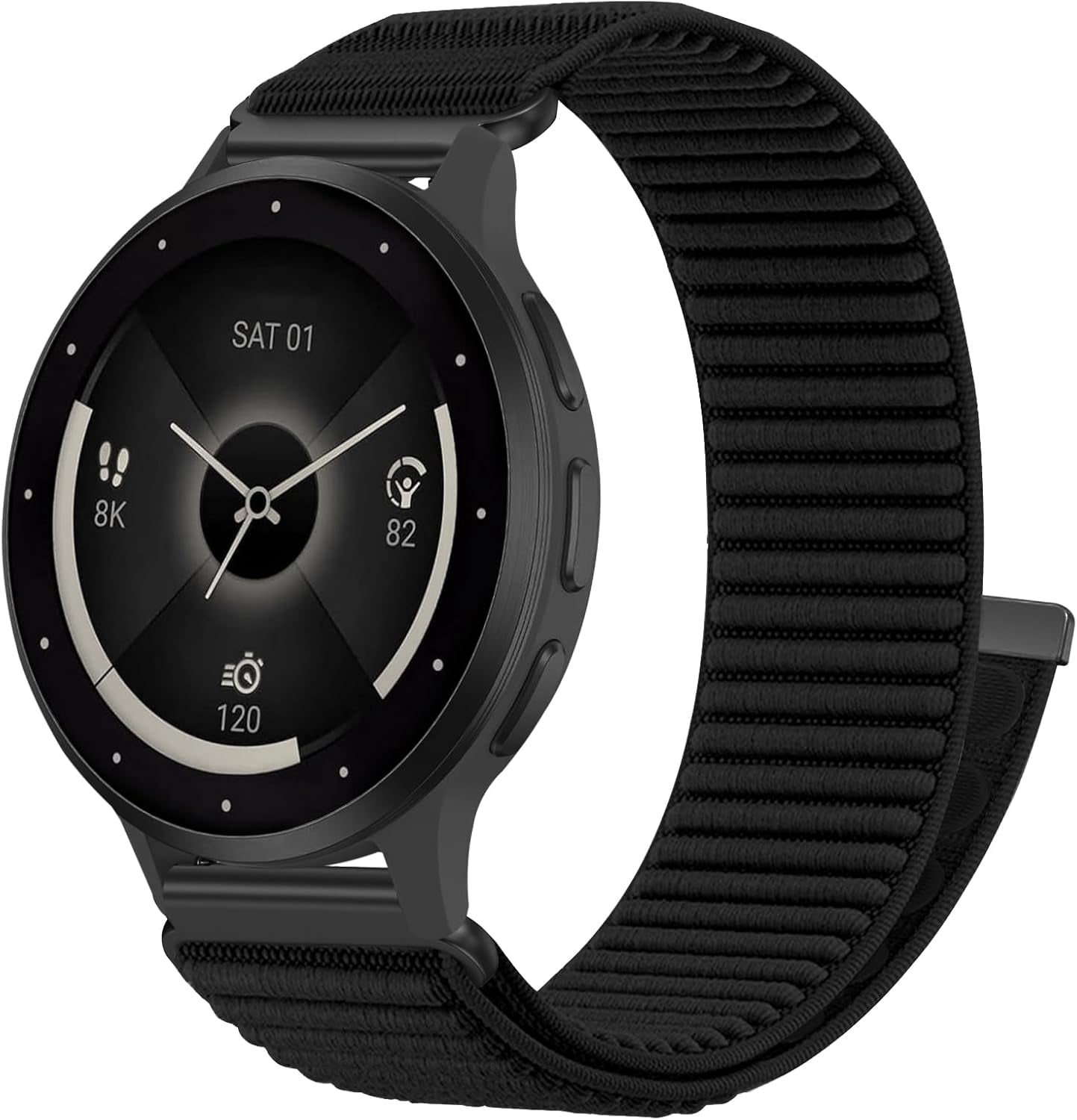 CRKMGS-Hook Loop 18mm Watch Band Compatible with Garmin Vivoactive 4S/Vivoactive 3S/Venu 4 41mm/Venu 3S/2S Band, Soft Nylon Breathable Sport Smartwatch Bands for Garmin Forerunner 255S/265S Strap Wom