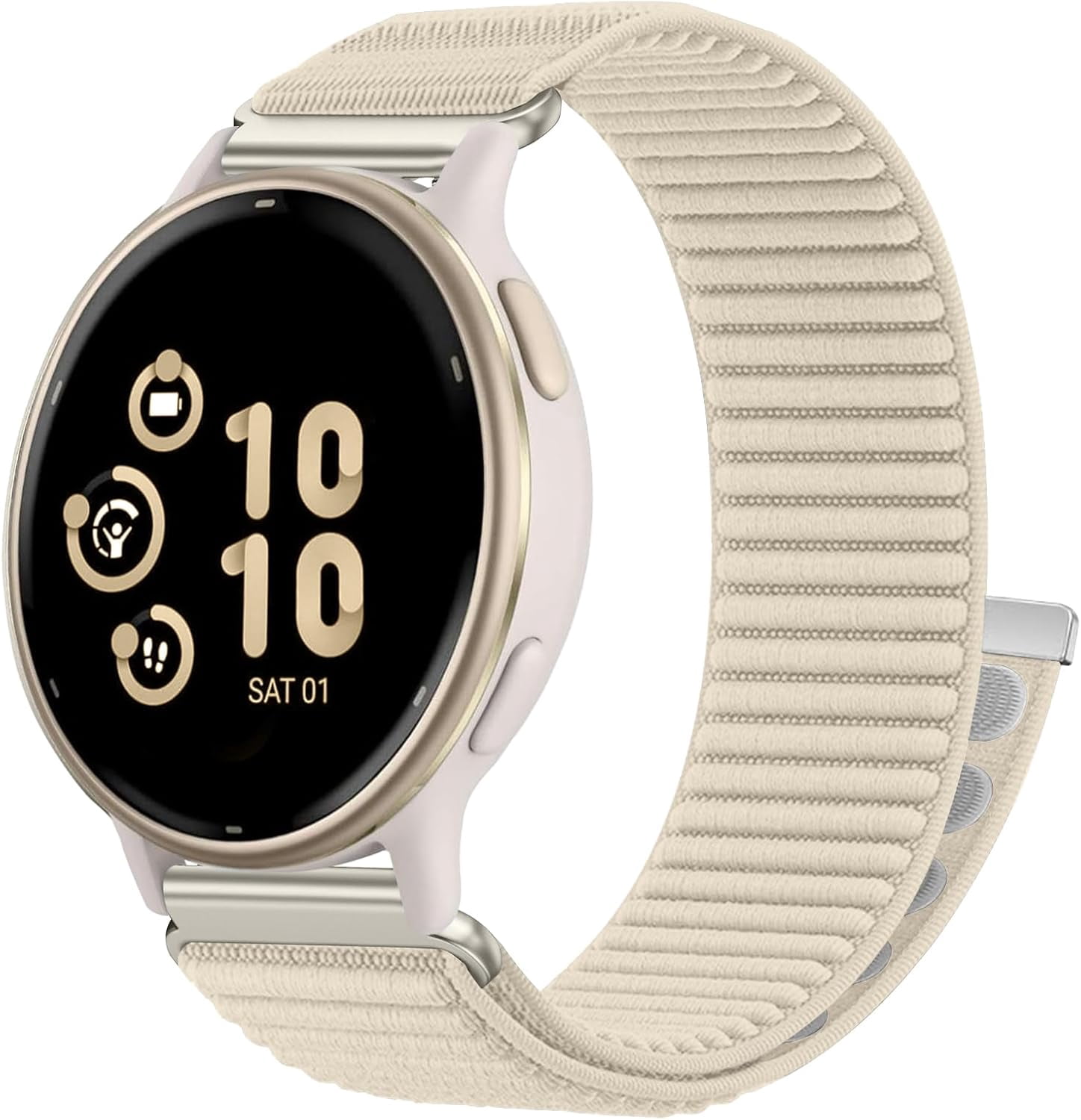 CRKMGS-Hook Loop 20mm Watch Band Compatible With Garmin Vivoactive 6/Vivoactive 5/3/3 Music Watch Bands, Soft Nylon Breathable Sport Smartwatch Bands for Garmin Venu Sq 2/Forerunner 55/165/245/645 St