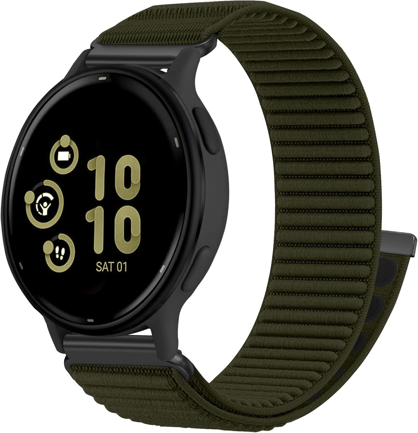 CRKMGS-Hook Loop 20mm Watch Band Compatible With Garmin Vivoactive 6/Vivoactive 5/3/3 Music Watch Bands, Soft Nylon Breathable Sport Smartwatch Bands for Garmin Venu Sq 2/Forerunner 55/165/245/645 St