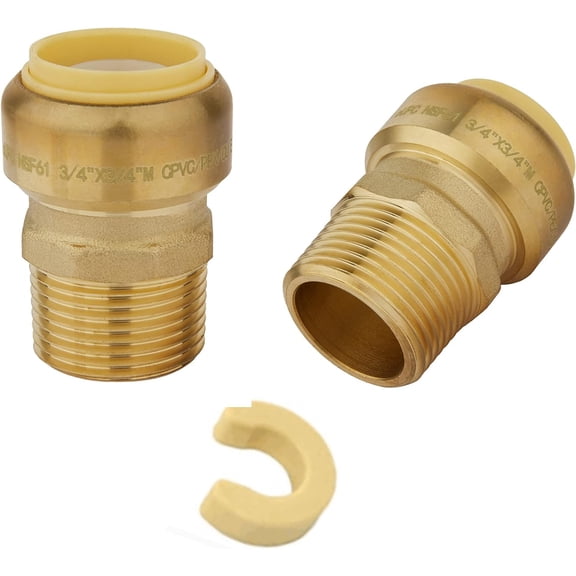 CRKMGS-(Pack of 2) 3/4 Inch x 3/4 Male Adapter Push to Connect Pex Copper, CPVC, 3/4 Inch, with a Disconnect Tool,(PF125-2PCS)