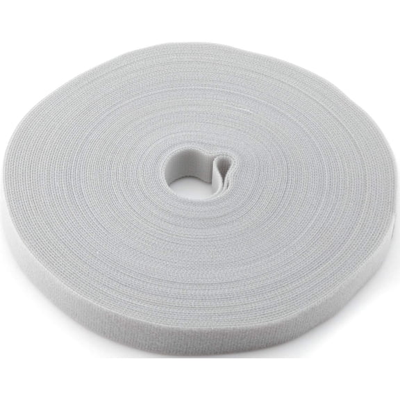 CRKMGS-Reusable Fastening Tape Cable Ties 3/4 Inch Double Side Hook Roll (25 Yard, Grey)