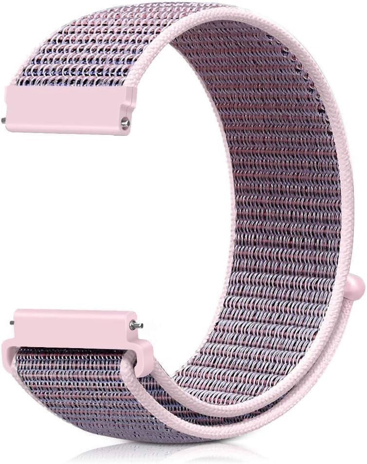 CRKMGS-Smartwatch band 22MM for IDW19,IDW16, Nylon Band Adjustable Sport Stretchy Braided Solo Loop Strap, Pink