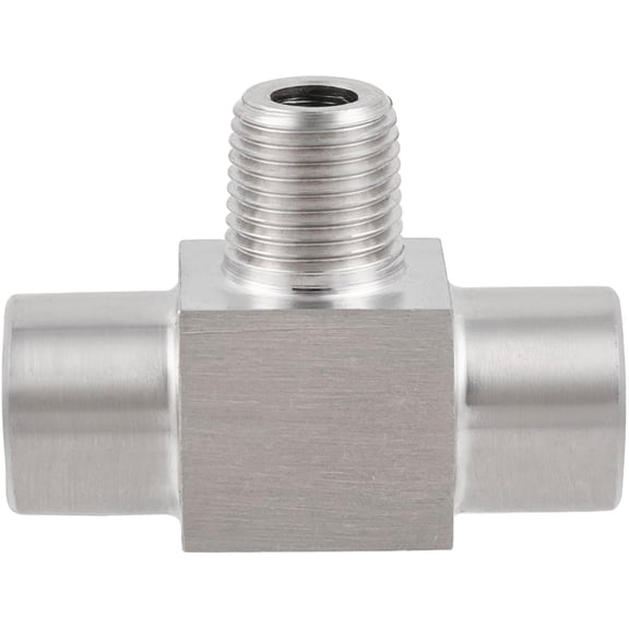CRKMGS-Stainless Steel 304 Pipe Fitting Male Branch Tee, 1/2" NPT Female x 1/2" NPT Male x 1/2" NPT Female 3-way T-fitting, 1pc