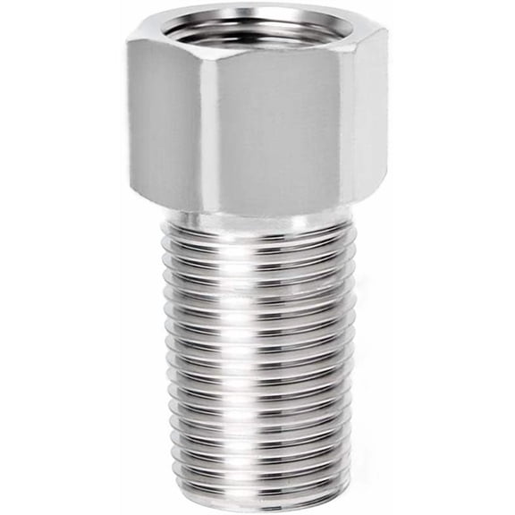 CRKMGS-Stainless Steel Pipe Fitting 1/2" Female to 1/2" Male Straight Thread Extension Pipe Connector, Length 1.97 Inch/50mm