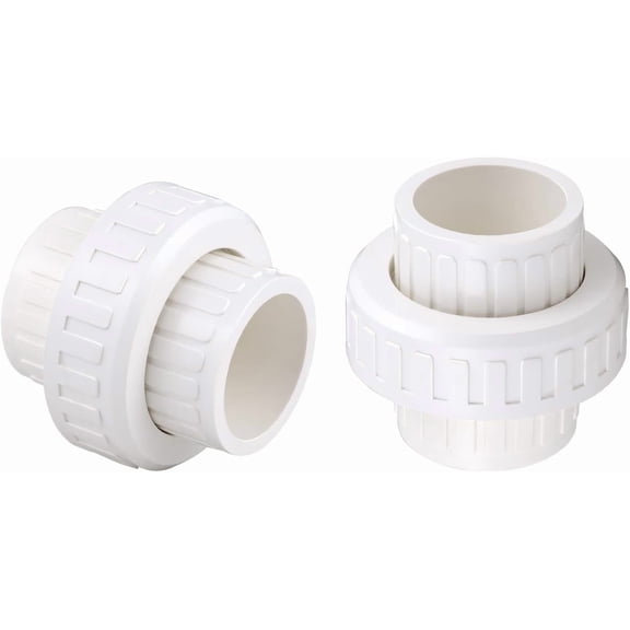 CRKMGS-Wantmatch 2" PVC Union Coupling Pipe Fittings, Slip Joint Adapter PVC Connectors (Socket x Socket), Built-in EPDM O-Ring, 2 Pack