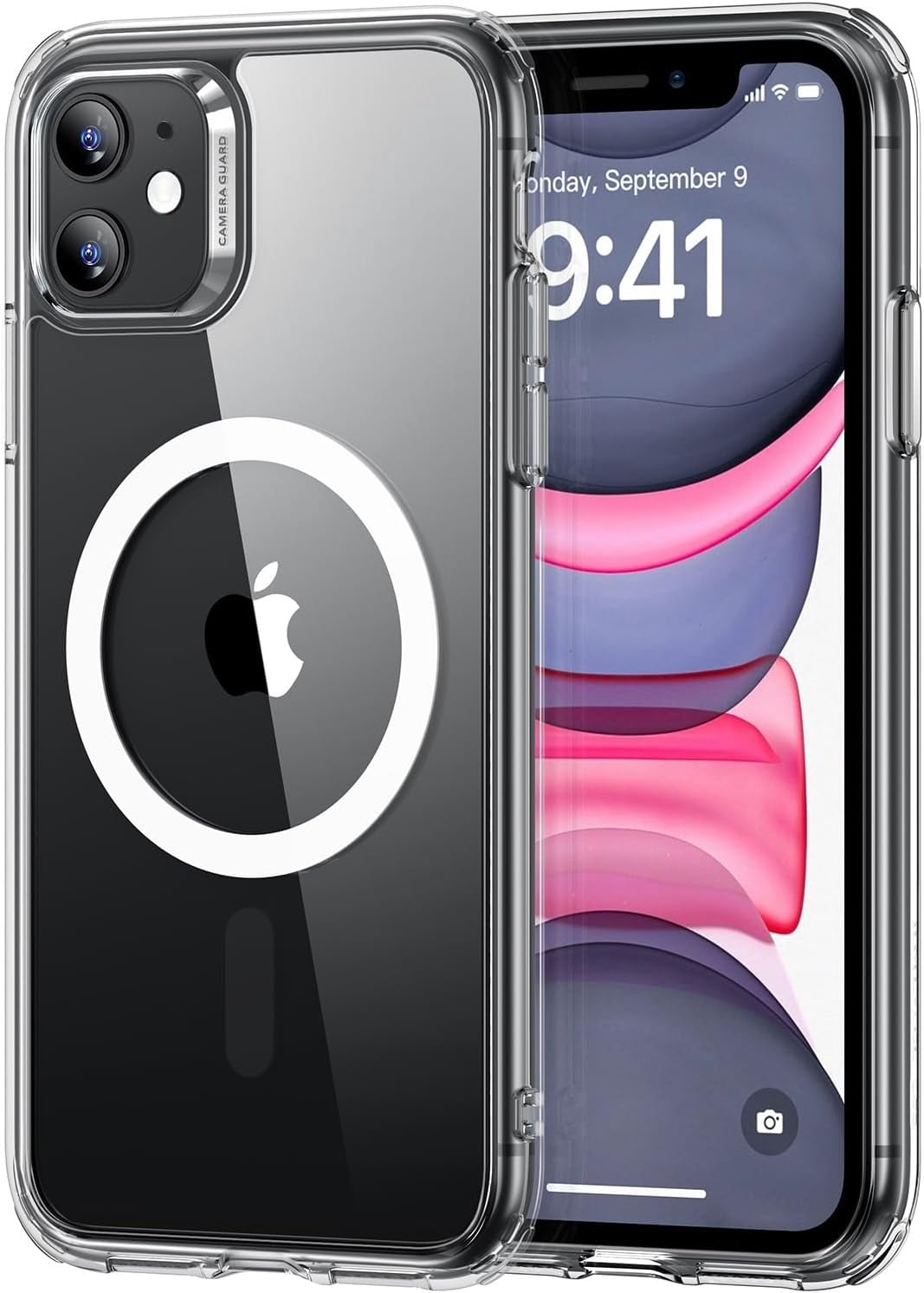 CRKMGS-for iPhone 11 Phone Case, Compatible with MagSafe, Shockproof Military-Grade Protection, Magnetic Phone Case for iPhone 11, Classic Hybrid Case (HaloLock), Clear
