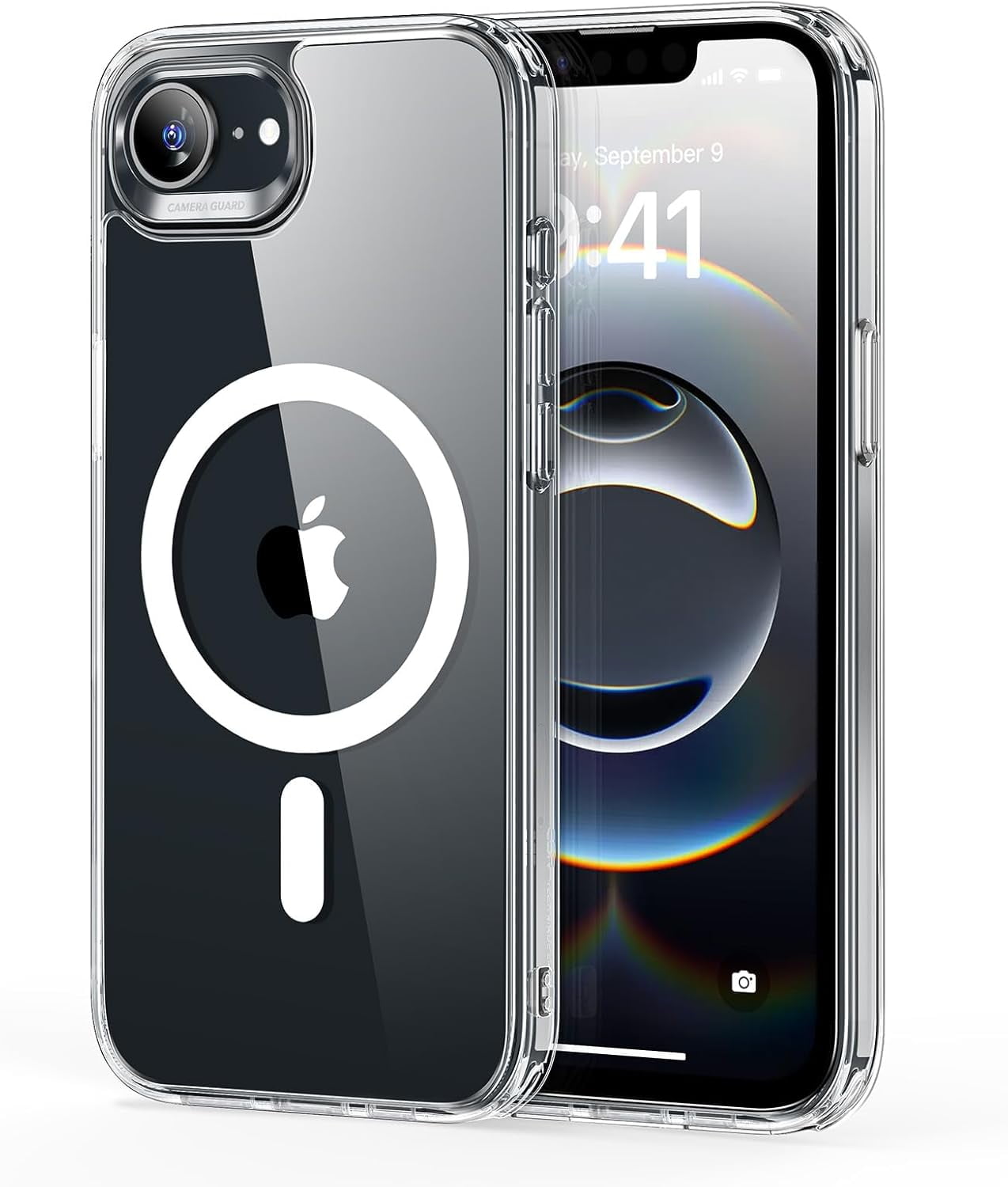 CRKMGS-for iPhone 16e Case, Compatible with MagSafe, Shockproof Military-Grade Protection, Magnetic Phone Case for iPhone 16e, Classic Hybrid Case,Clear
