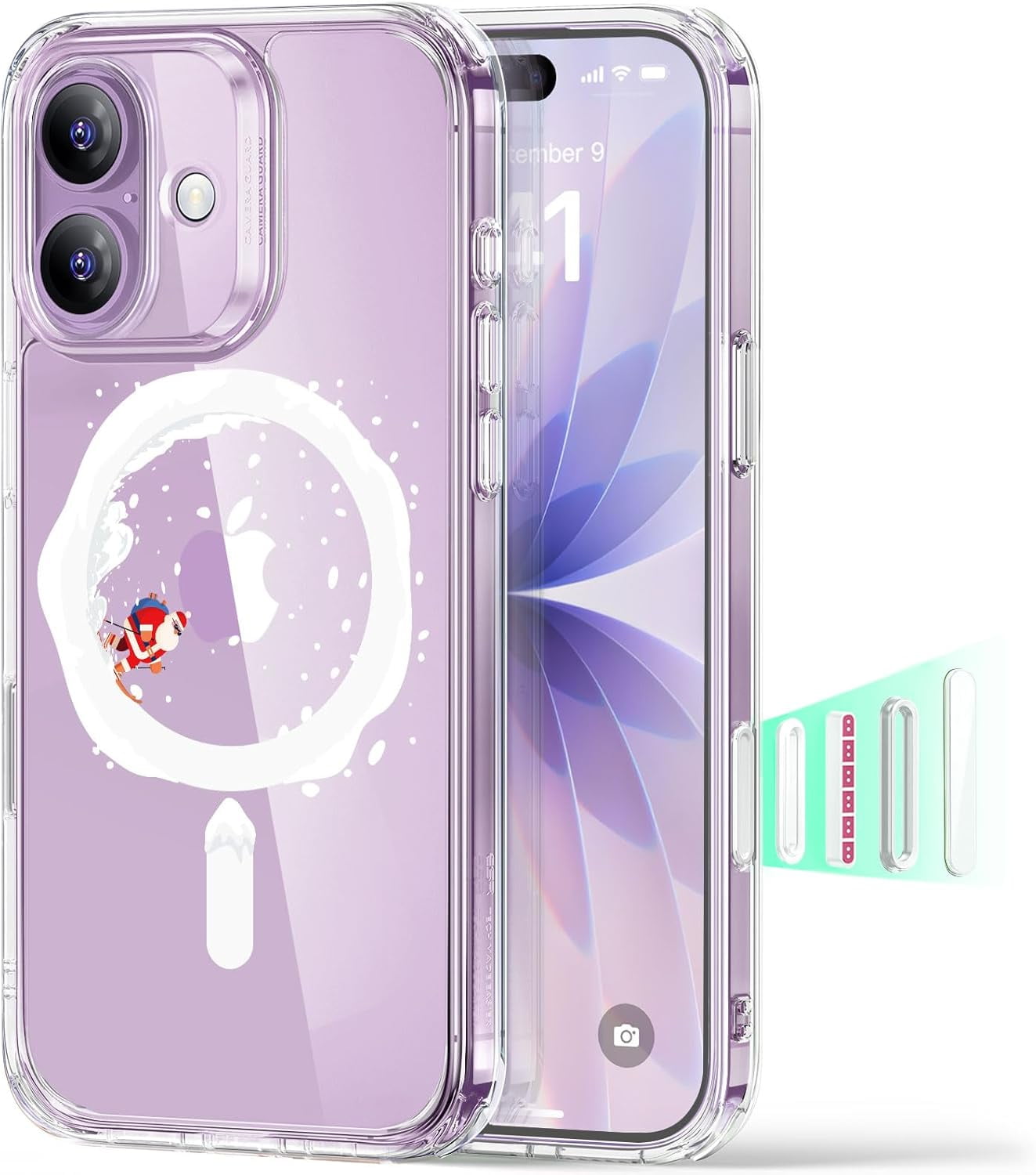 CRKMGS-for iPhone 17 Case, Camera Control, Compatible with MagSafe, Shockproof Military-Grade Protection, Magnetic Phone Case for iPhone 17, Classic Hybrid Case, Santa Skater