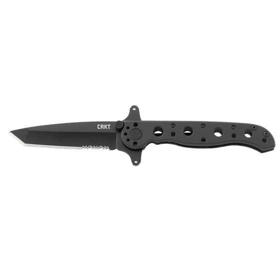 CRKT M16-10KSF Folding Knife with Frame Lock: Stainless Steel Triple Point Serrations Blade, Stainless Steel Handle, Reversible Pocket Clip, M16-10KSF