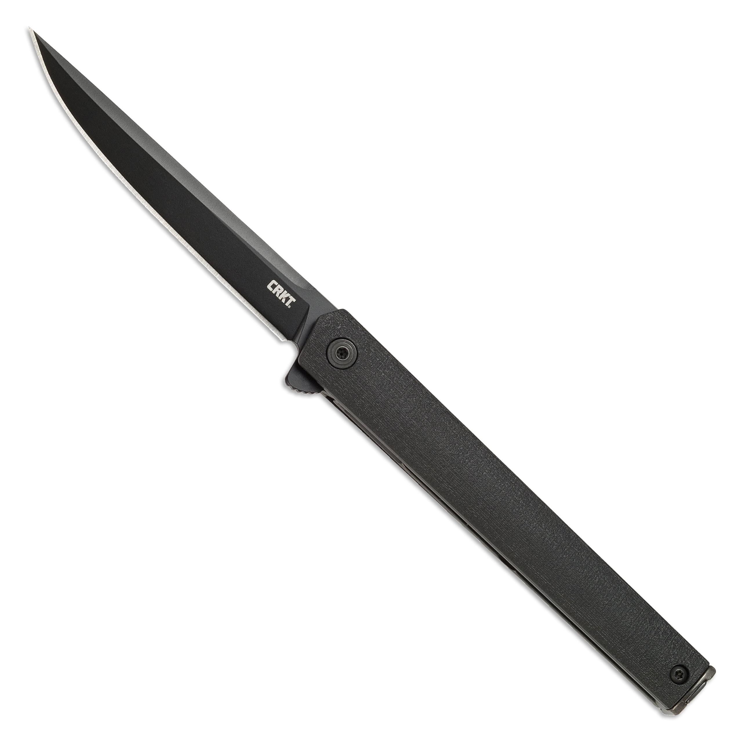 CRKT CEO Everyday Carry EDC Pocket Folding Knife with Liner Lock: AUS 8 Plain Edge Blade, Glass-Reinforced Nylon Handle, Reversible Pocket Clip, 7097K