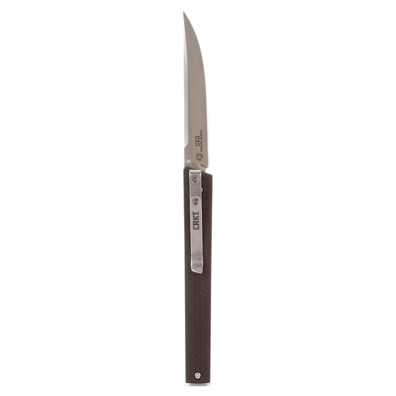 CRKT CEO Everyday Carry EDC Pocket Folding Knife with Liner Lock: Stainless Steel Plain Edge Blade, Glass-Reinforced Nylon Handle, Pocket Clip, 7096WM