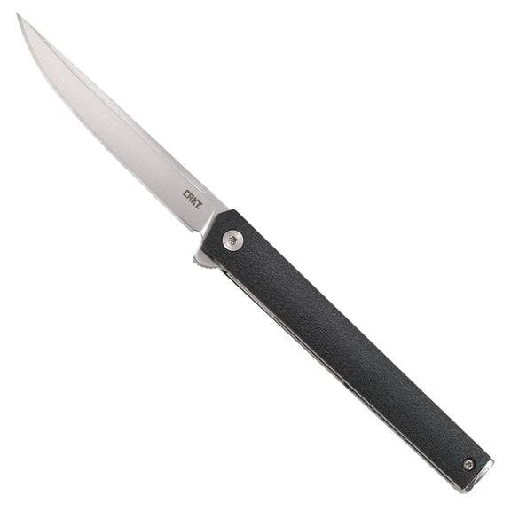 CRKT CEO Everyday Carry EDC Pocket Folding Knife with Liner Lock: AUS 8 Plain Edge Blade, Glass-Reinforced Nylon Handle, Reversible Pocket Clip, 7097