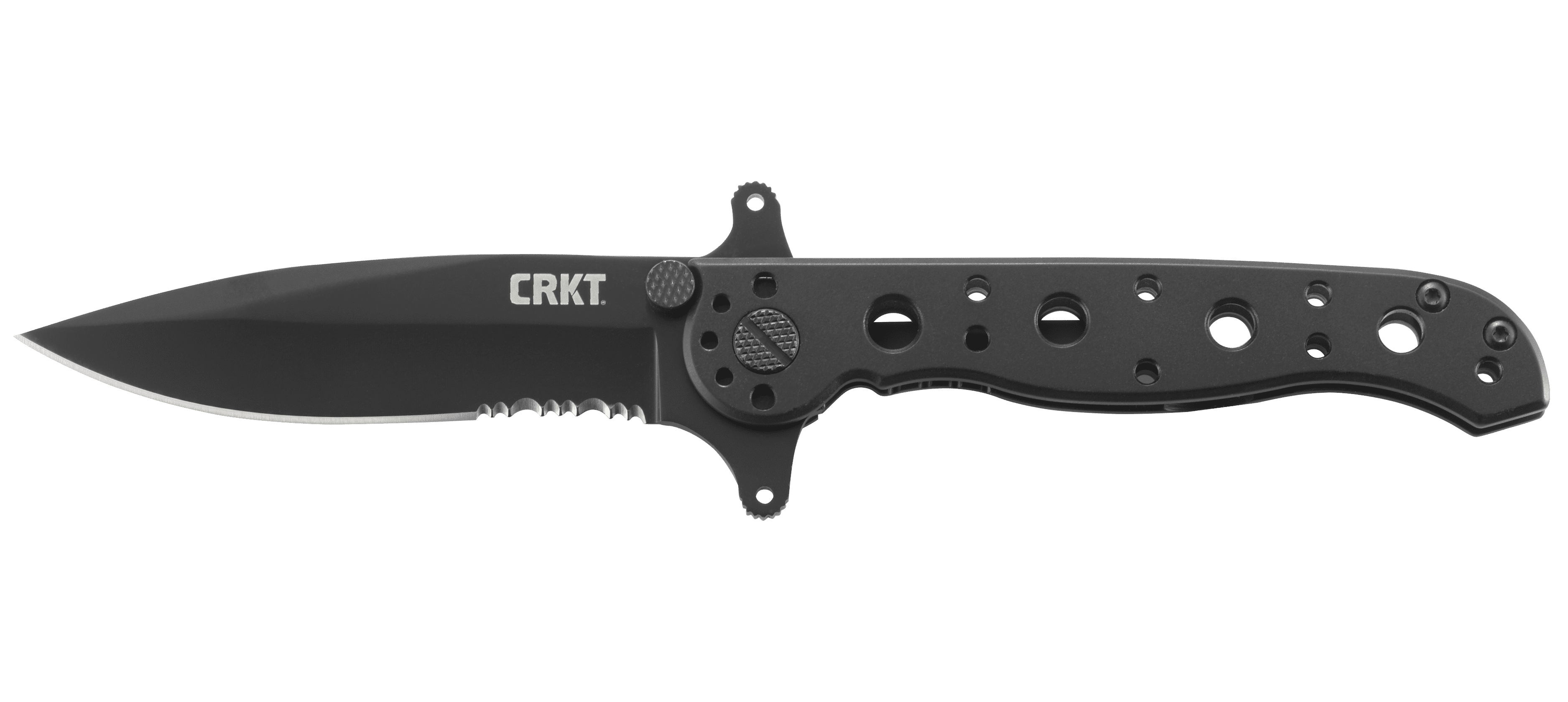 CRKT M21-10KSF Folding Knife with Frame Lock: Stainless Steel Triple Point Serrations Blade, Stainless Steel Handle, Reversible Pocket Clip, M21-10KSF