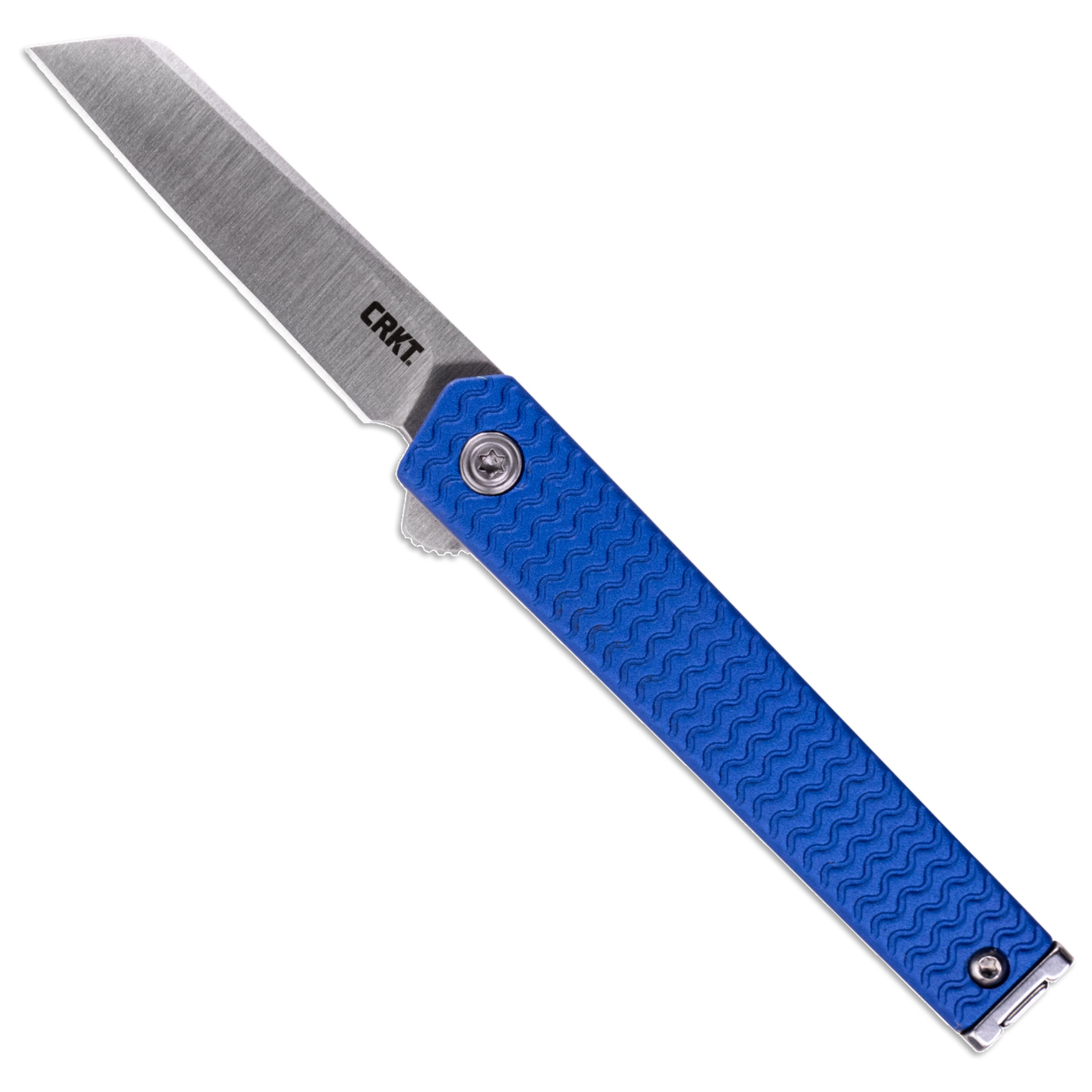 CRKT CEO Microflipper Everyday Carry EDC Pocket Folding Knife with Liner Lock: 12C27 Plain Edge Blade, Aluminum Handle, Reversible Pocket Clip, 7083