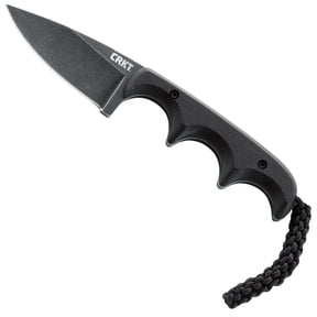 CRKT Minimalist Drop Point Outdoor Survival Fixed Blade Knife with Sheath: Stainless Steel Plain Edge Blade, G10 Handle, 2384K