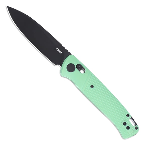 CRKT Counterpart Everyday Carry Folding Knife with Crossbar Lock: 12C27 Steel Plain Edge Blade, Blue Glass-Reinforced Nylon Handle, K430BKP
